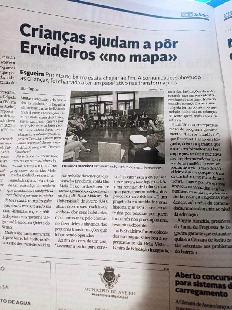 notícia sobre o bairro dos ervideiros